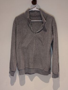 Gray Sherpa Quarter-Zip Women's Sweater